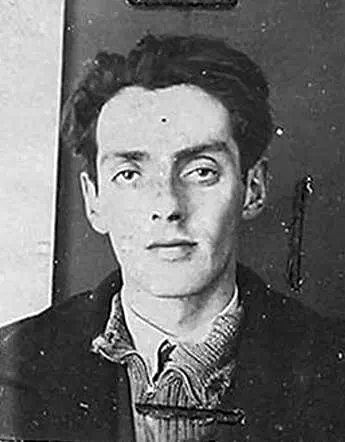 Zwart-wit portret van Hijman Nol als jonge man